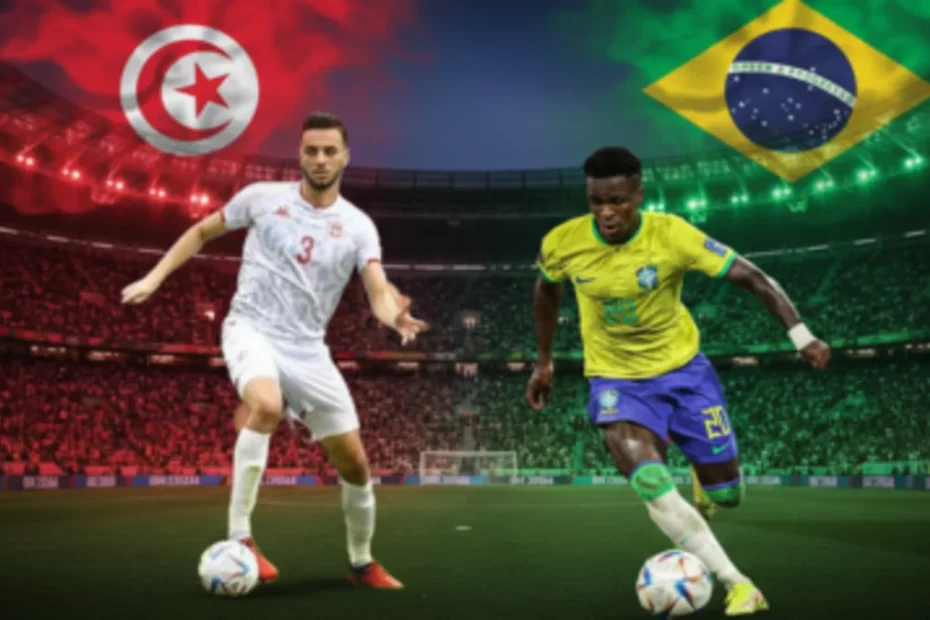 مباراة تونس و البرازيل التوقيت و النقل التلفزي