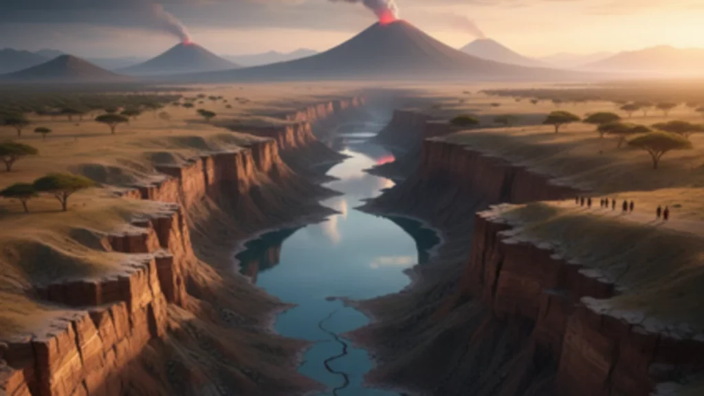 صورة بالذكاء الاصطناعي للاخدود الافريقي العظيم