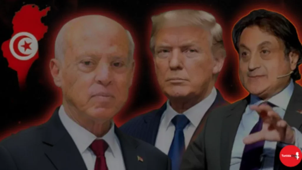 صورة مولدة بالذكاء الاصطناعي ترامب و قيس سعيد و ميشال الحايك