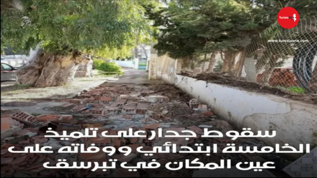 وفاة تلميذ إثر انهيار جدار تابع لإدارة الفلاحة بتبرسق ولاية باجة وفاة تلميذ إثر انهيار جدار تابع لإدارة الفلاحة بتبرسق ولاية باجة
