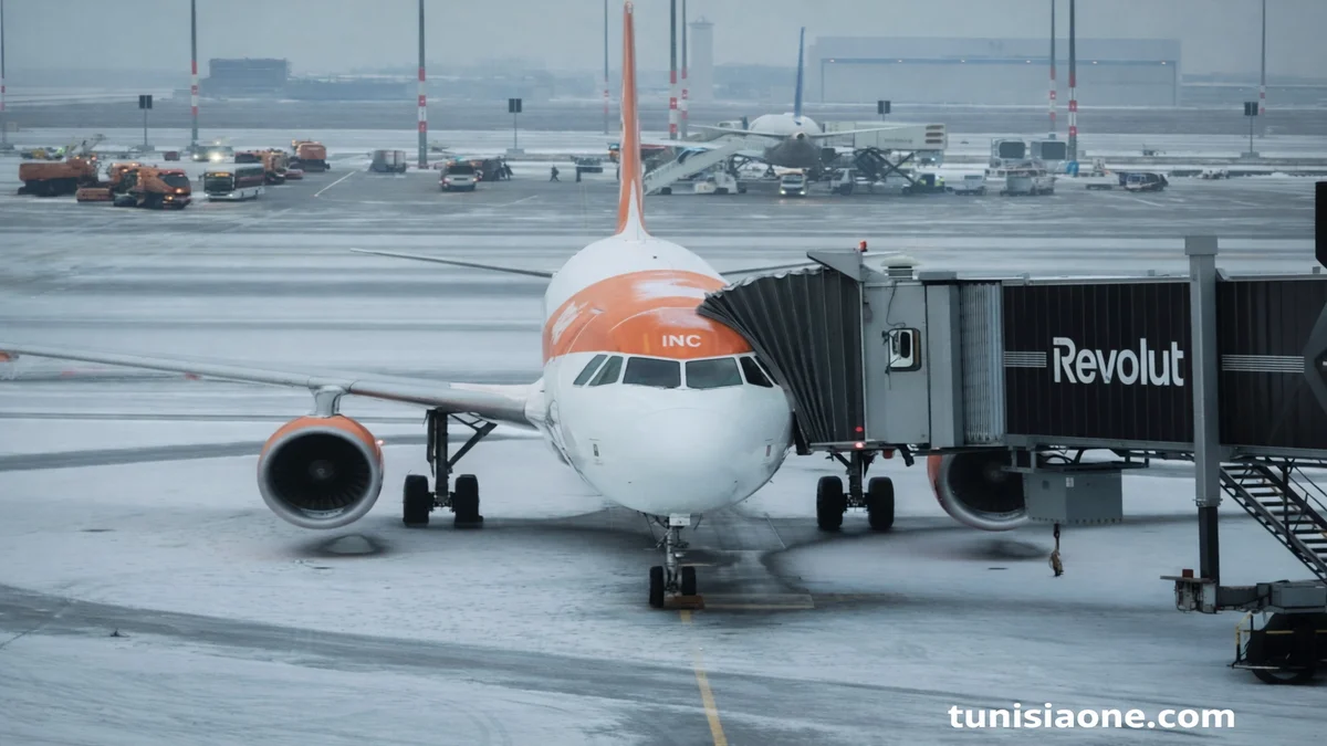 Berlin Airport Paralyzed: "Black Ice" Halts All Flights Until Further Notice طائرات متوقفة في مطار برلين وسط أجواء جليدية وظاهرة الجليد الأسود في ألمانيا
