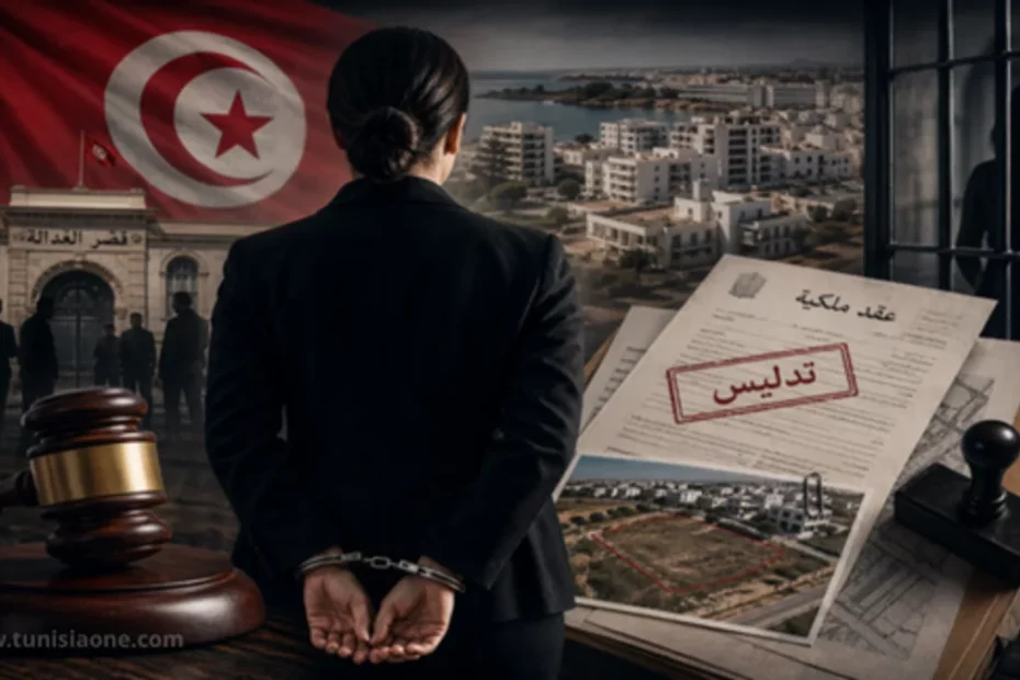 صورة مولدة بالذكاء الاصطناعي للمظنون فيها بالقيام بعمليات تدليس العقارات في تونس
