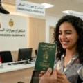 An image of a modern Tunisian biometric passport 2026, resting on an antique olive wood desk, next to a digitized administrative form and an antique brass inkwell, illustrating the step-by-step passport application guide.